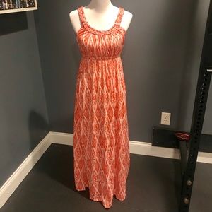 Coral Orange, Printed Maxi